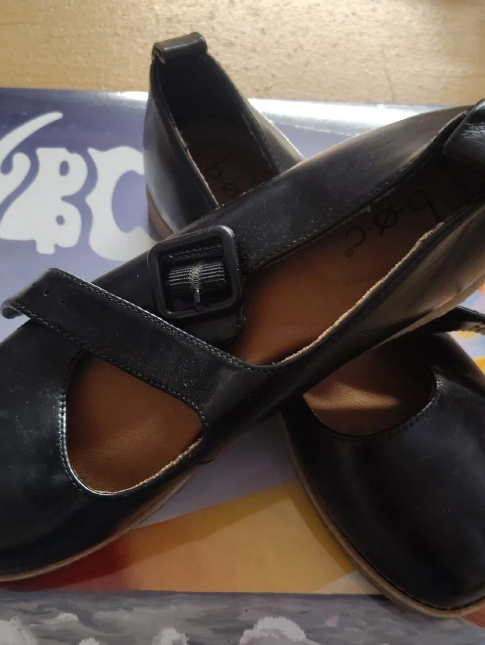boc Black Mary Jane Loafers with Buckle Strap